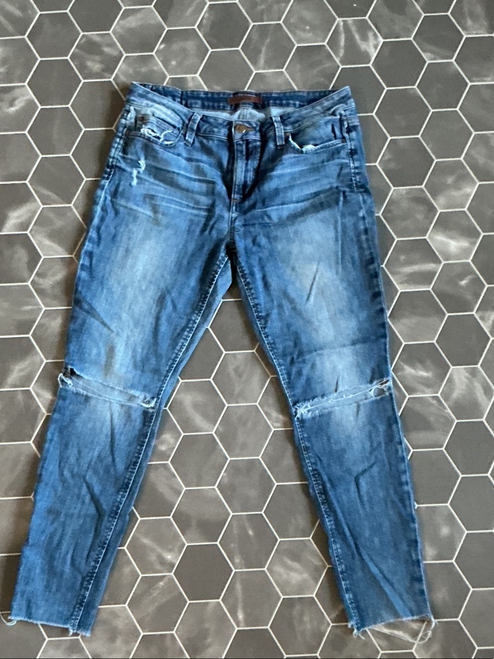 Joe's Jeans Distressed Skinny Jeans - Blue Wash